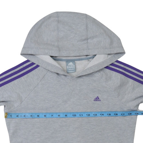 Adidas Women Grey Hooded Pullover Sweatshirt Size 14 Essentials