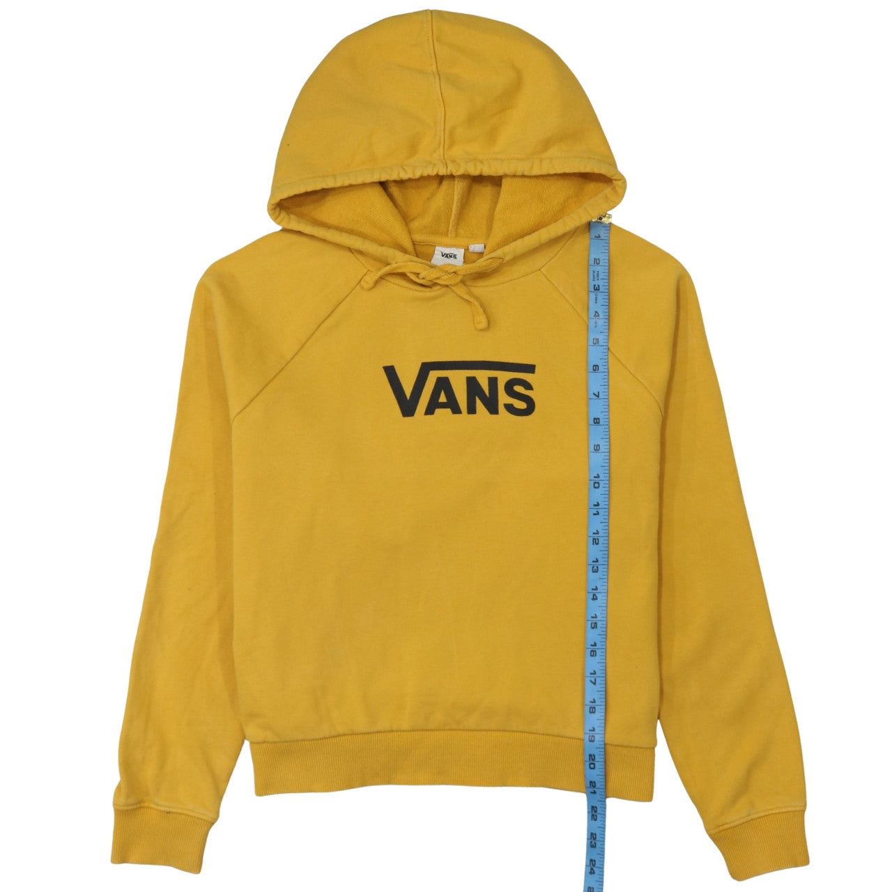 Vans Womens Yellow Pullover Hoodie Size M Cotton Logo Casual