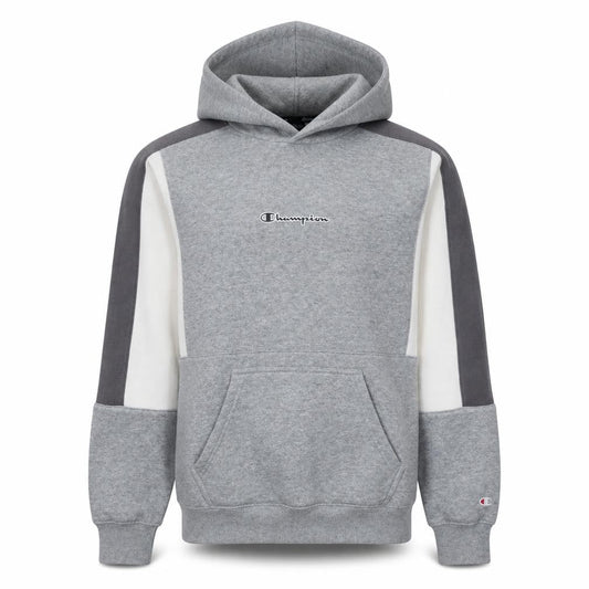 Champion Men’s Grey Small Pullover Hoodie with Logo Design