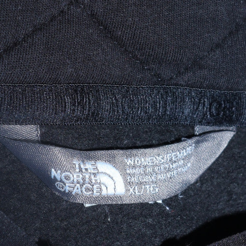 The North Face Womens Black Full Zip Quilted Hoodie XL Cotton Blend