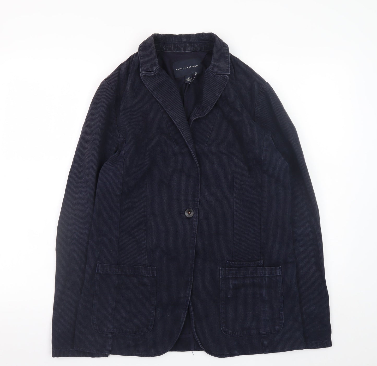 Banana Republic Women's Navy Cotton Blazer Size 10 Classic Fit