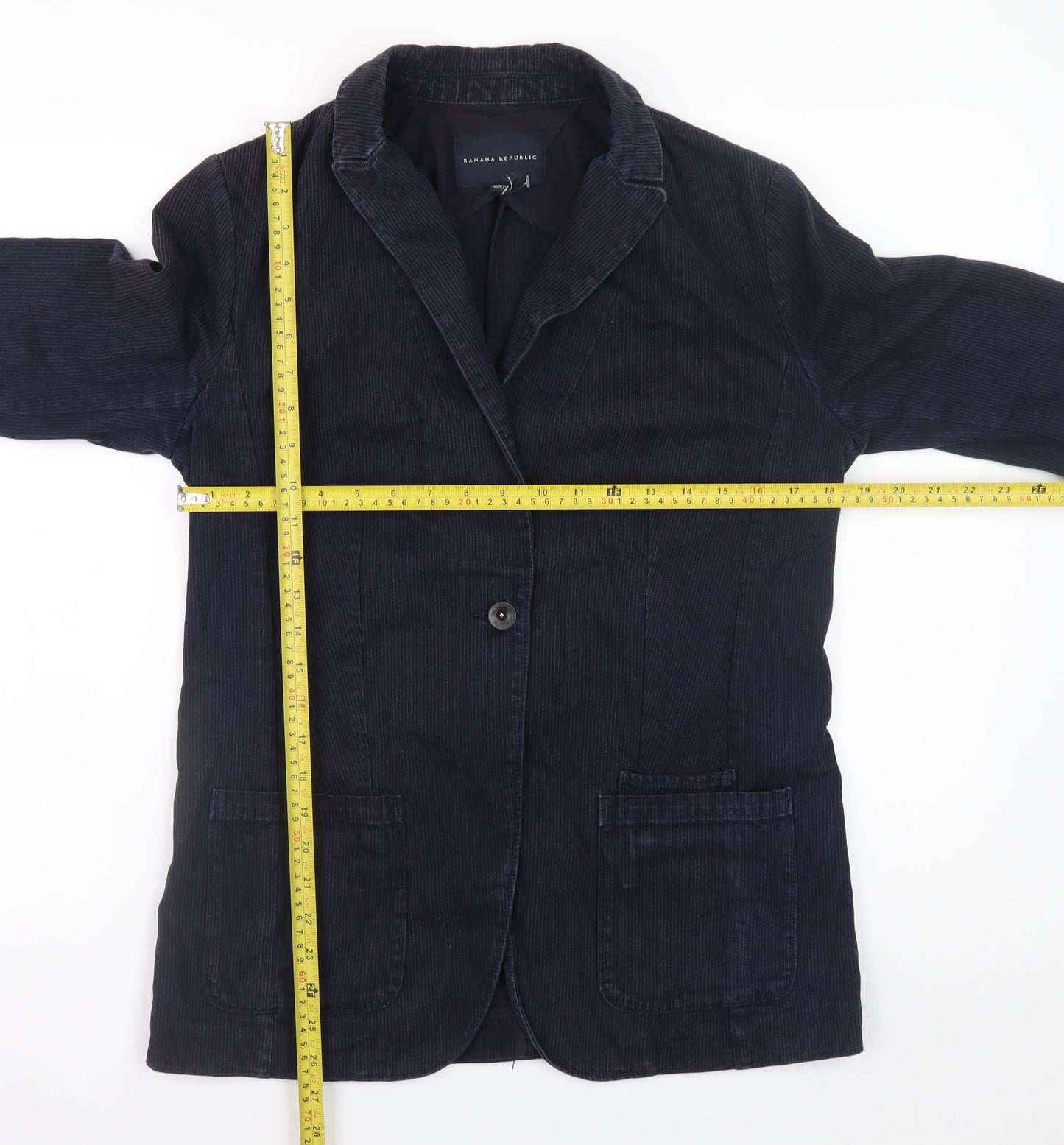 Banana Republic Women's Navy Cotton Blazer Size 10 Classic Fit