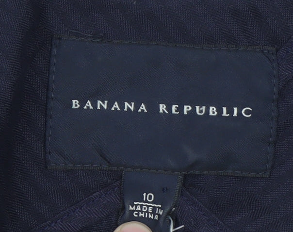 Banana Republic Women's Navy Cotton Blazer Size 10 Classic Fit