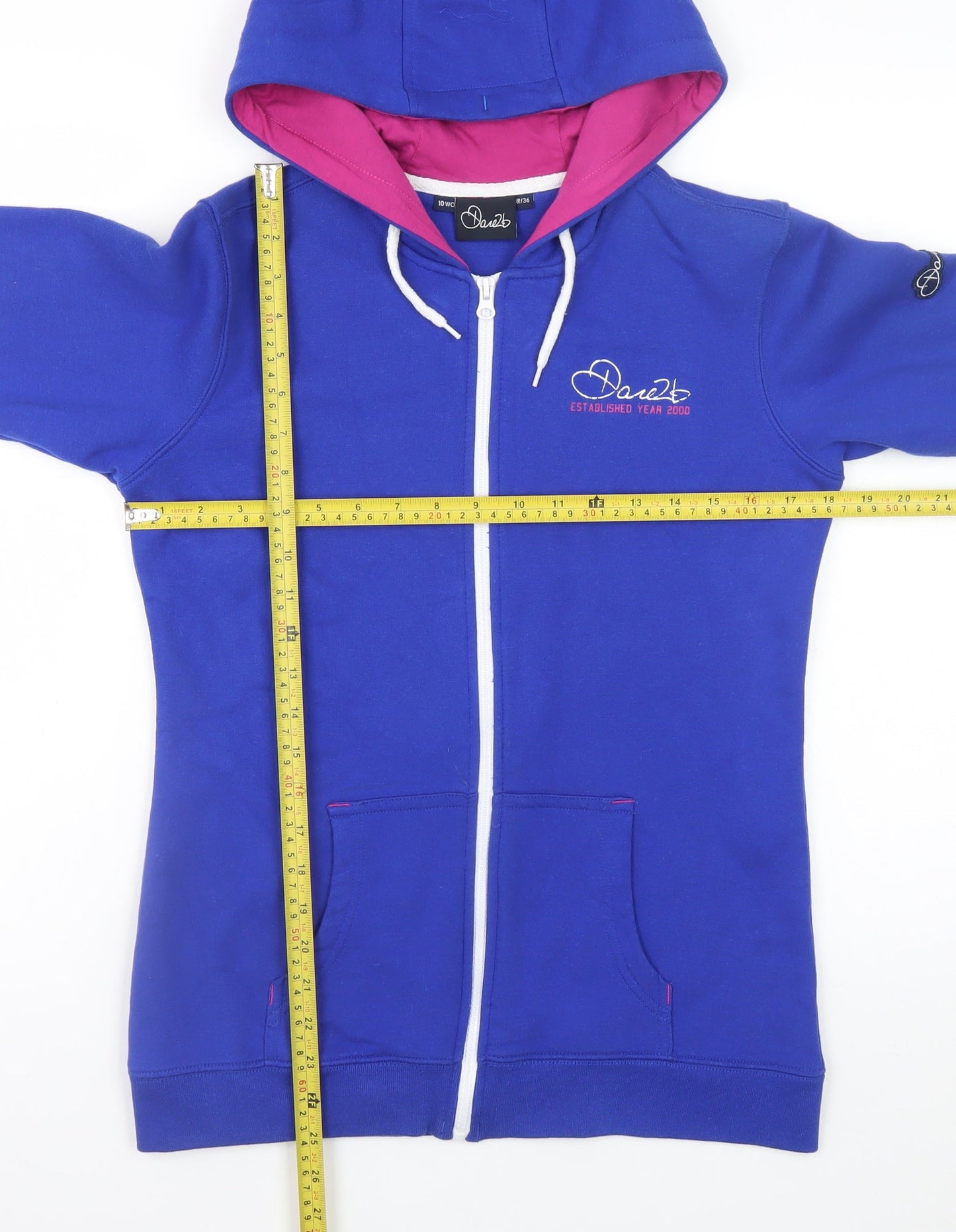 Dare2b Womens Blue Full Zip Hoodie Size 10 Cotton Blend