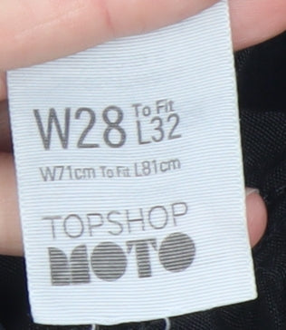 Topshop Moto Women's Black Skinny Distressed Jeans W28 L32