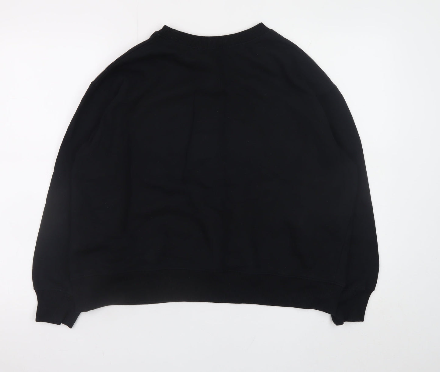 Zara Woman Black Graphic Tiger Sweatshirt Size 12 Cotton Blend