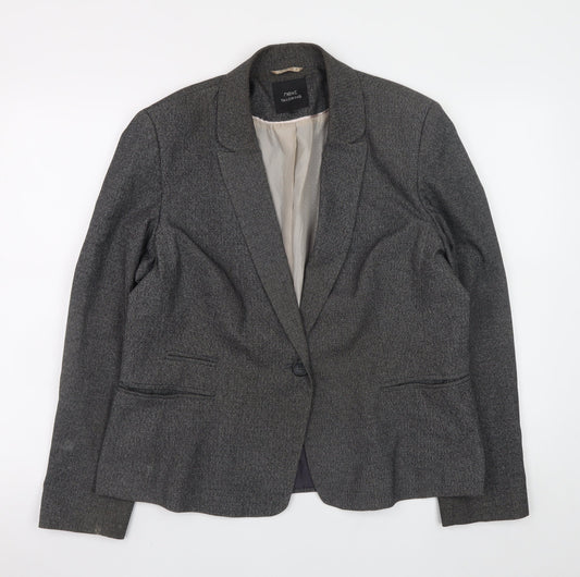 Next Women Grey Blazer Jacket UK 18 Tailored Classic Lined Stretch