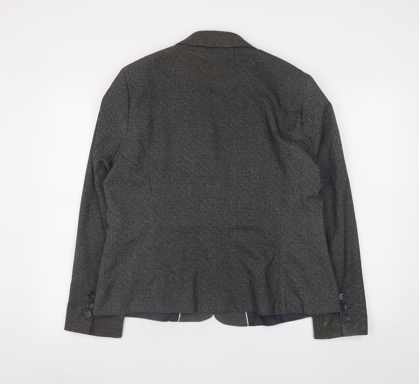 Next Women Grey Blazer Jacket UK 18 Tailored Classic Lined Stretch