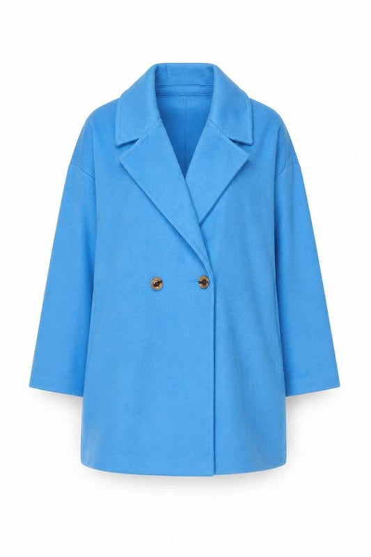 Tu Women’s Blue Size 14 Long Sleeve Mid-Length Overcoat