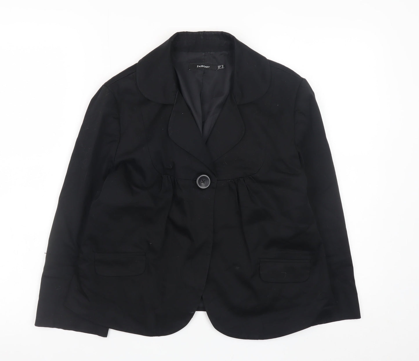 InWear Women's Black Blazer UK 10 Single-Breasted Work Jacket