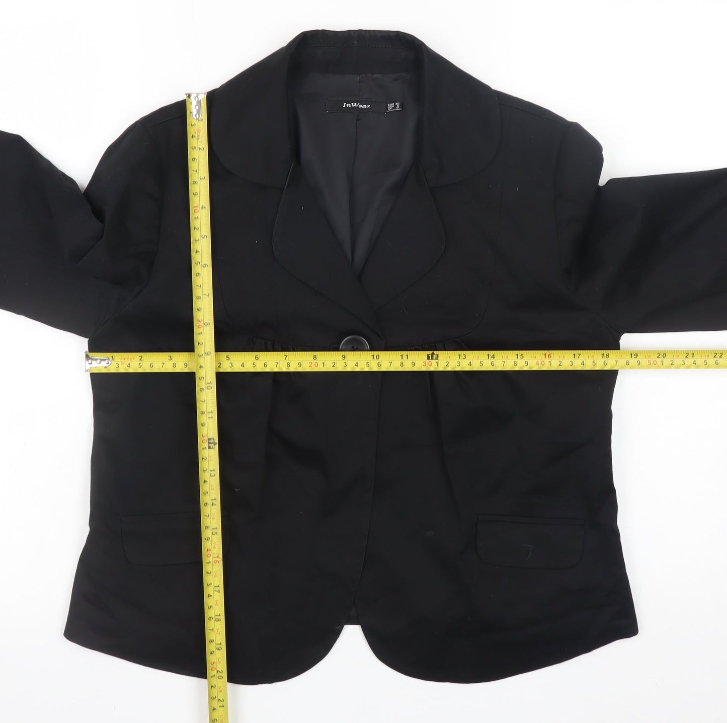 InWear Women's Black Blazer UK 10 Single-Breasted Work Jacket