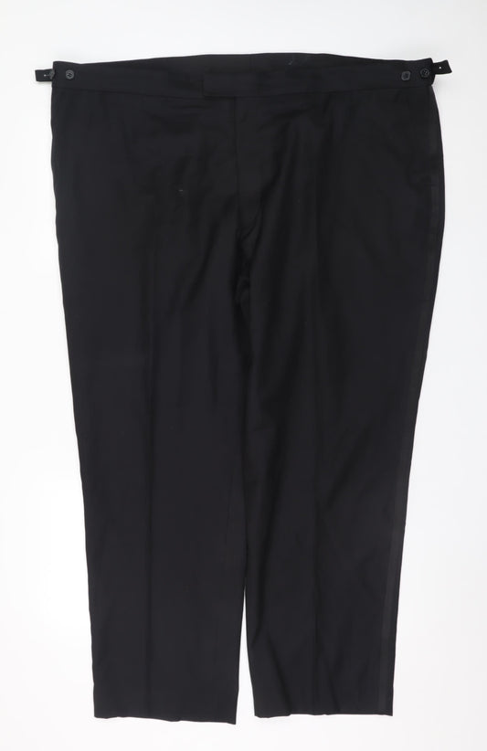 Karl Jackson Men's Black Regular Fit 48in Waist Dress Trousers