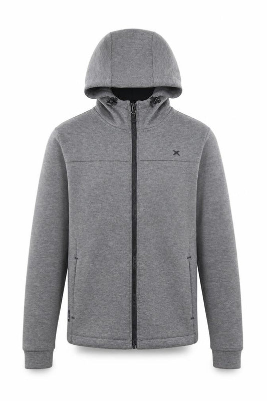 DLX Athletic Men's Grey Full Zip Hooded Sweatshirt XS