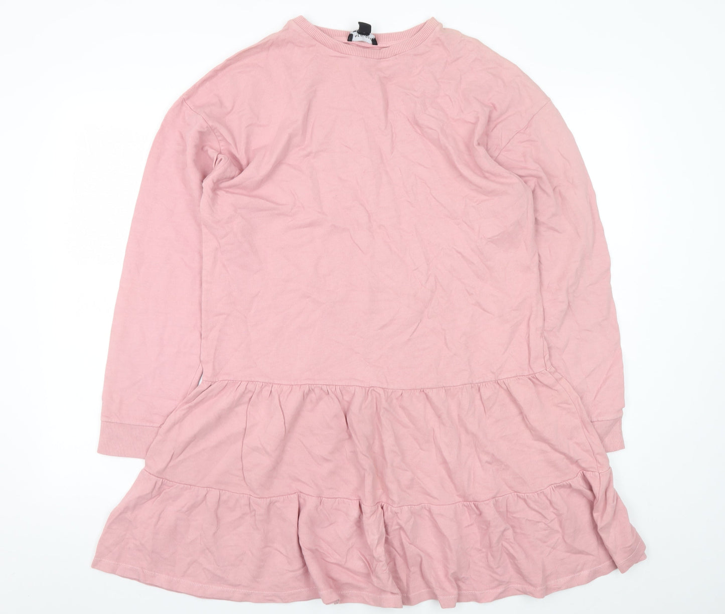 New Look Women Pink Long Sleeve Trapeze Swing Dress Size 12
