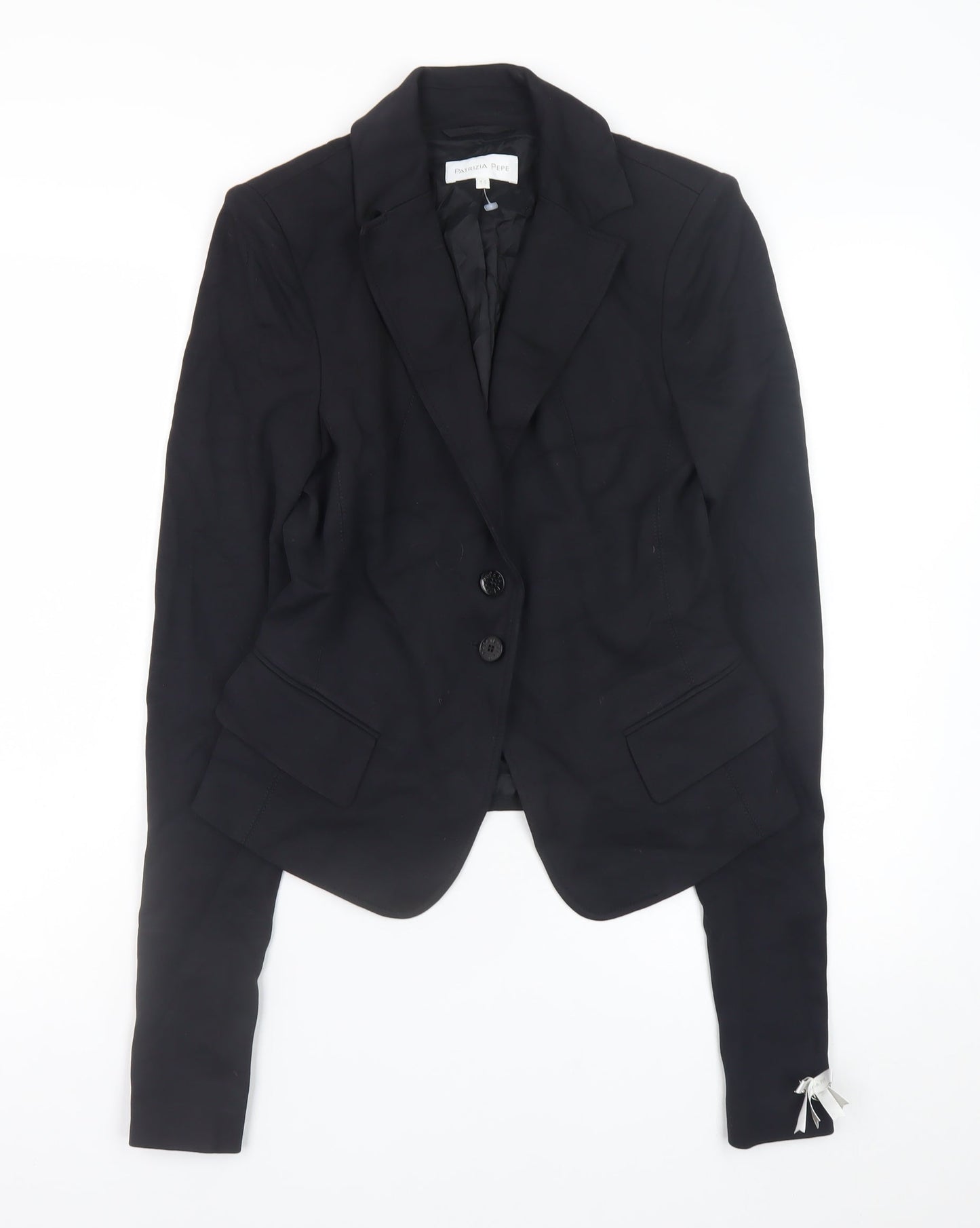 Patrizia Pepe Women's Black Blazer Size 12 Slim Fit Classic Jacket