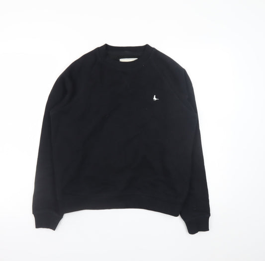 Jack Wills Womens Black Cotton Crew Neck Sweatshirt Size 8