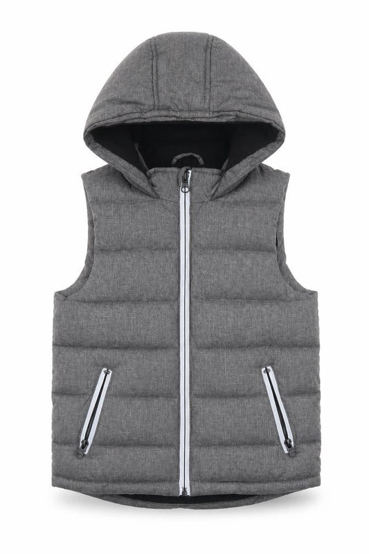 Urban Boy Grey Hooded Padded Bodywarmer Waistcoat Boys 4 Years