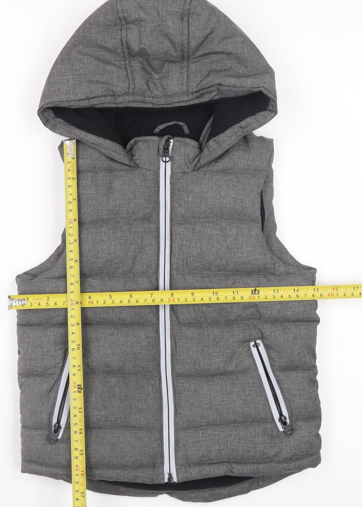 Urban Boy Grey Hooded Padded Bodywarmer Waistcoat Boys 4 Years