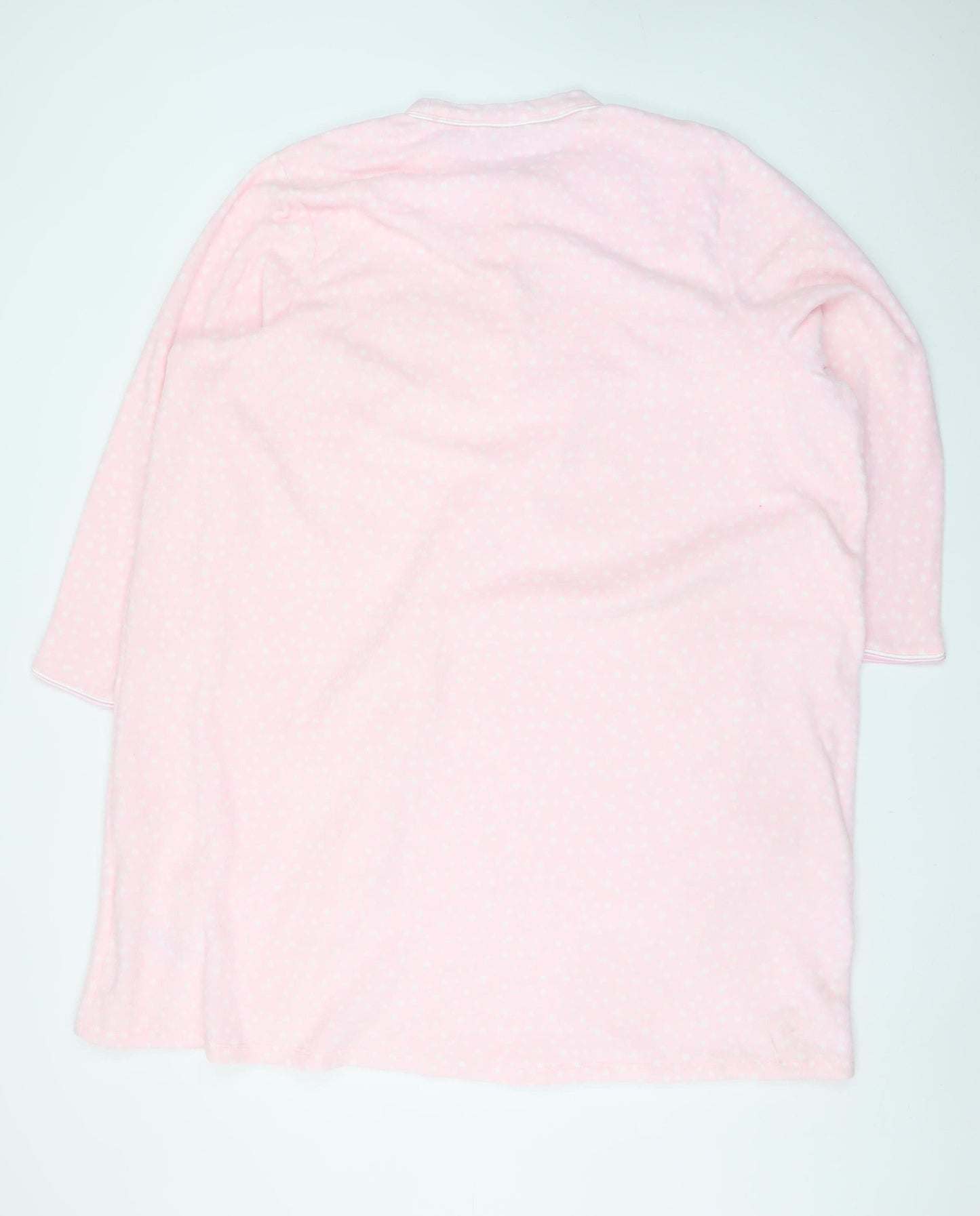 Marks and Spencer Women Pink Fleece Long Sleeve Nightshirt Size 24-26