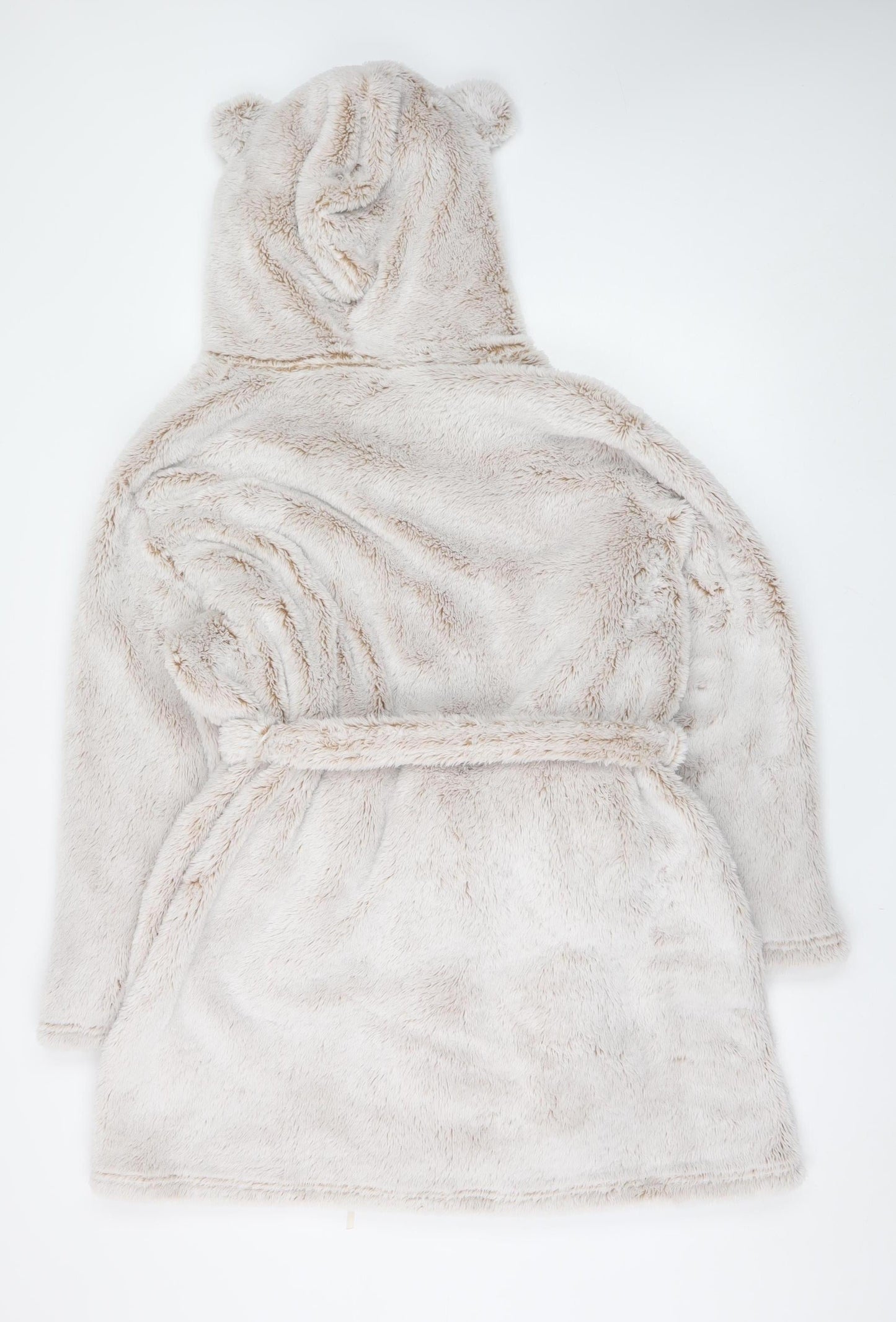 Marks and Spencer Womens Beige Hooded Fleece Robe Size 20-22