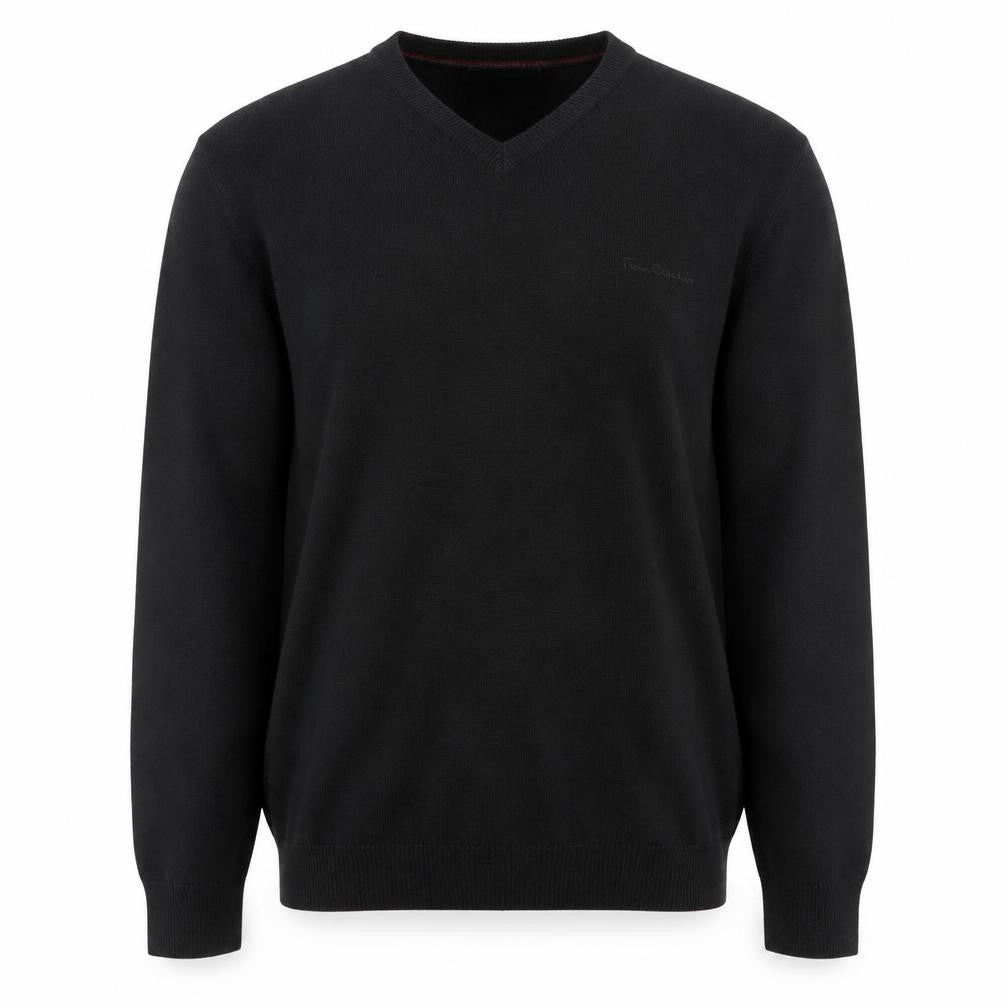 Pierre Cardin Men's Black V-Neck Acrylic Jumper M