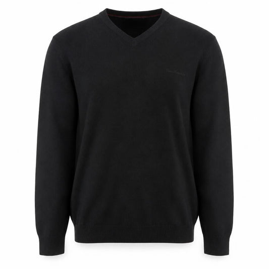 Pierre Cardin Men's Black V-Neck Acrylic Jumper M