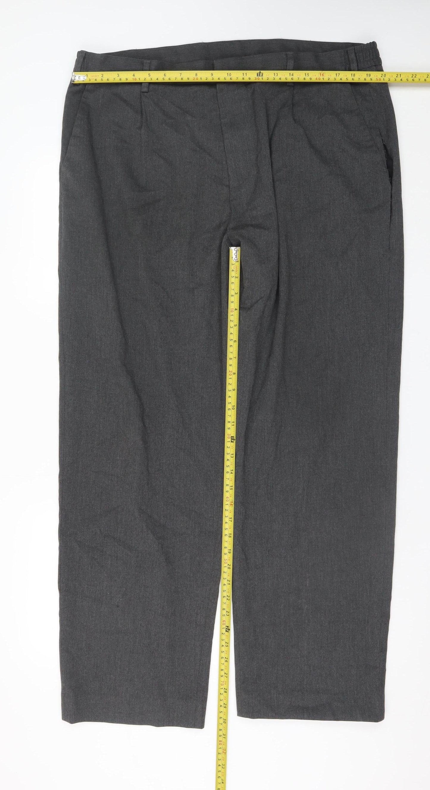 Marks and Spencer Men's Grey Regular Fit Trousers 40W 31L