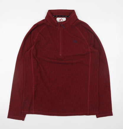 Next Men's Red 1/2 Zip Fleece Sweatshirt M Regular Fit
