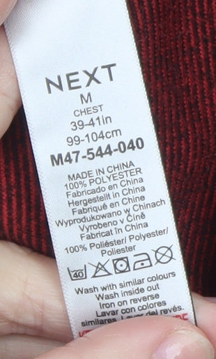 Next Men's Red 1/2 Zip Fleece Sweatshirt M Regular Fit