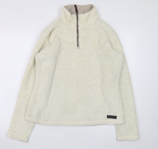 Regatta Women Ivory 1/4 Zip Fleece Sweatshirt UK 12 Outdoor Wear