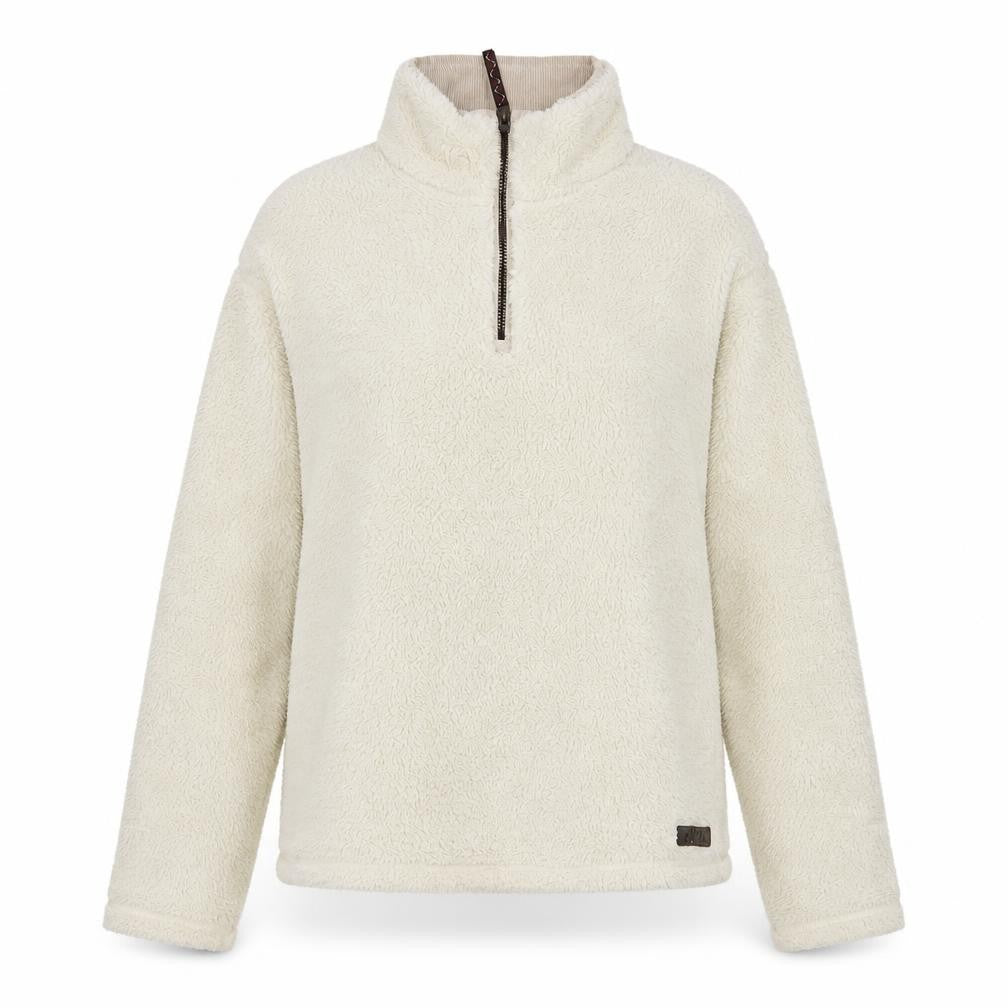 Regatta Women Ivory 1/4 Zip Fleece Sweatshirt UK 12 Outdoor Wear