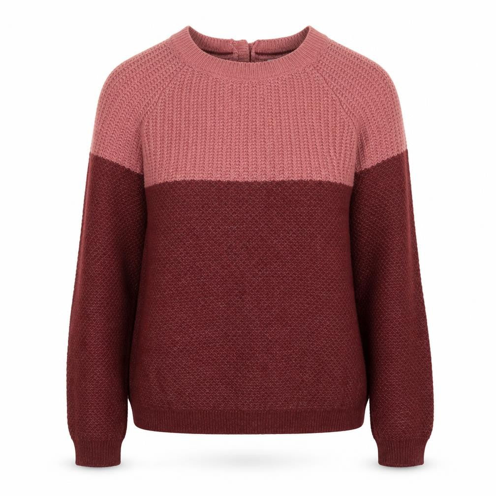 Fat Face Women's Pink Colour Block Knit Jumper Size 10