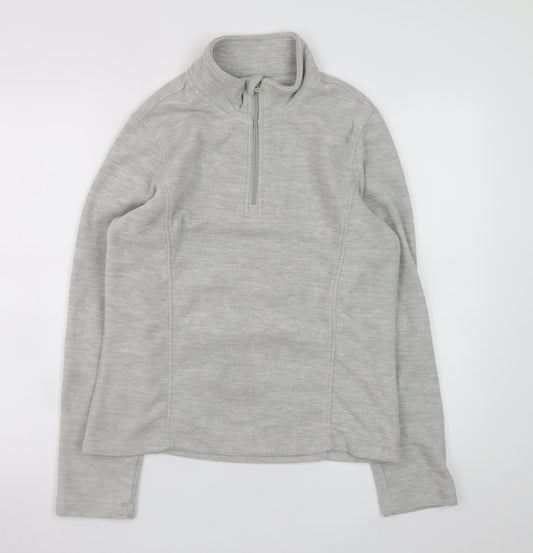 Crane Womens Grey 1/2 Zip Pullover Sweatshirt Size 8-10
