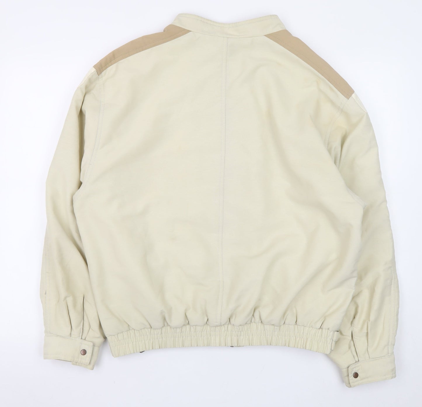 Galaxy Womens Beige XL Bomber Jacket Cotton Blend Zip Buckle Casual