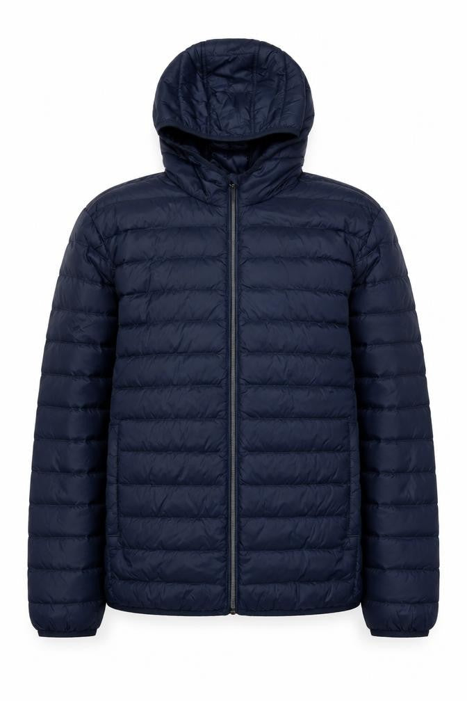 Livergy Men’s Blue Hooded Puffer Jacket Size 44 Regular Fit