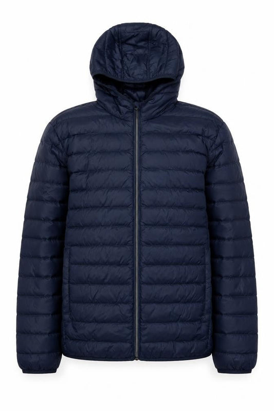 Livergy Men’s Blue Hooded Puffer Jacket Size 44 Regular Fit