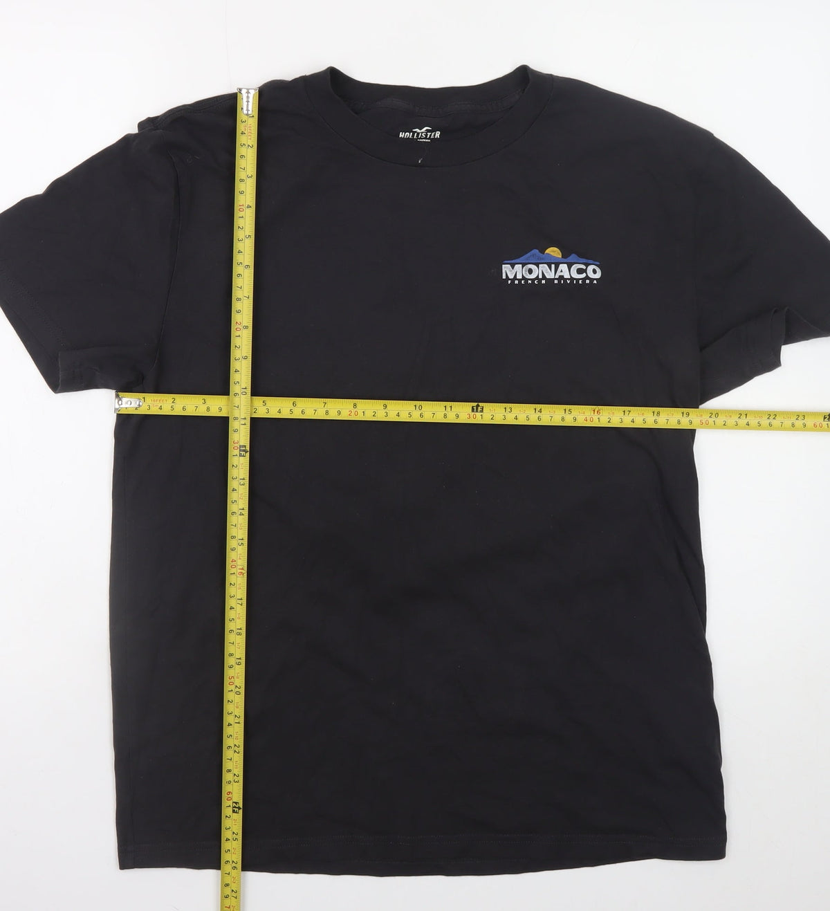 Hollister Men's Black Monaco Graphic Relaxed Fit T-Shirt Medium