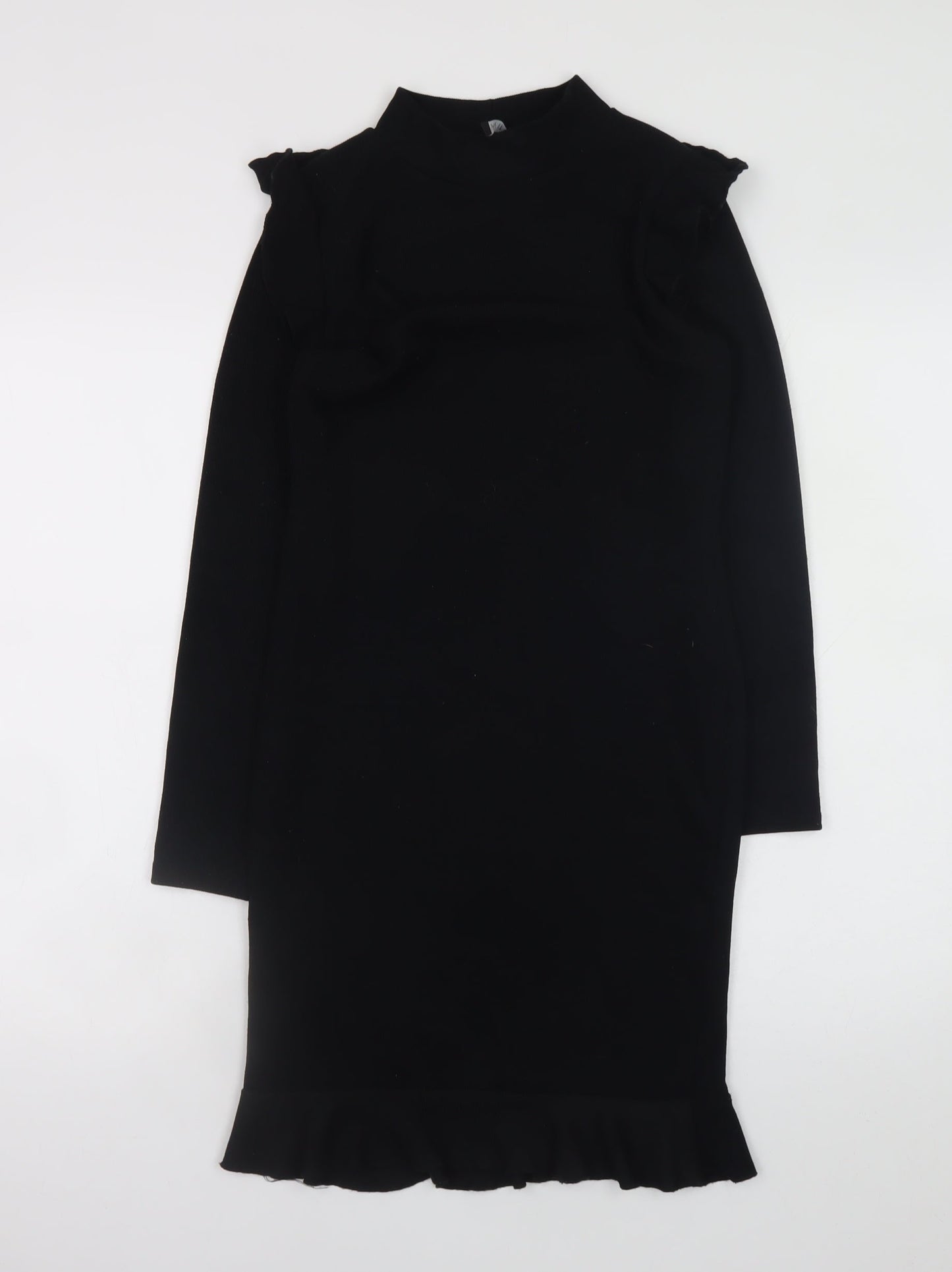 I Saw It First Womens Black Size 10 Bodycon Knit Long Sleeve Dress