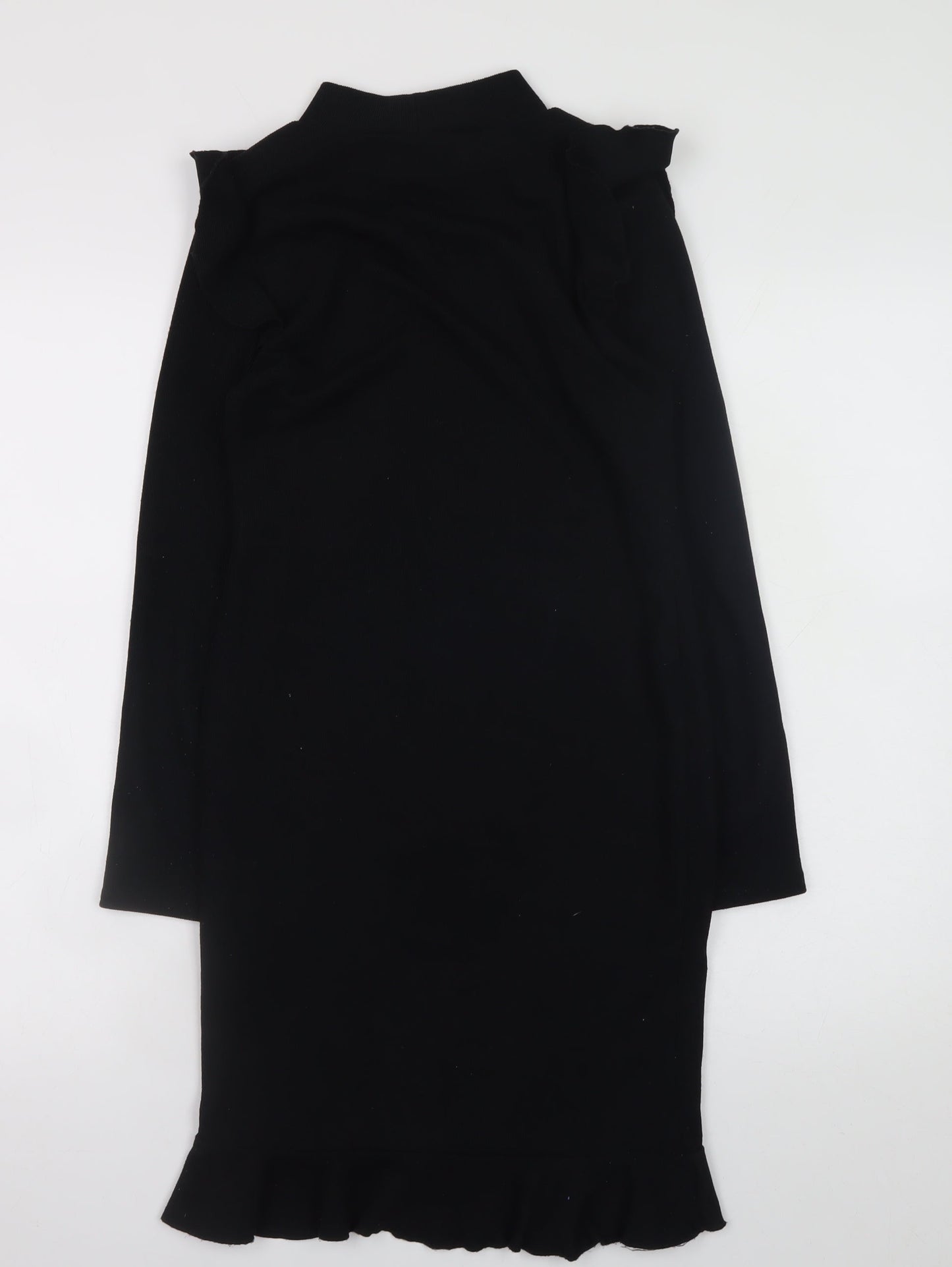 I Saw It First Womens Black Size 10 Bodycon Knit Long Sleeve Dress