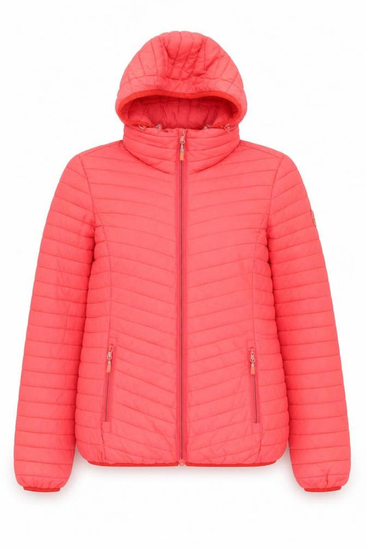 Superdry Womens Pink Hooded Puffer Jacket M Lightweight Casual