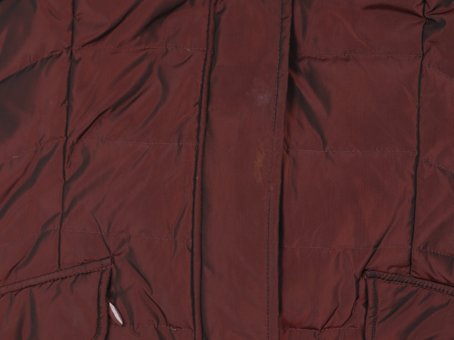 Monsoon Women's Red Quilted Puffer Coat Size S Hooded Winter Jacket