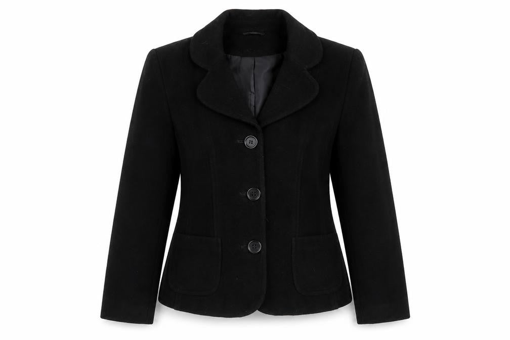 Dorothy Perkins Women's Black Wool Blazer Size 12 Classic Lined Smart Jacket