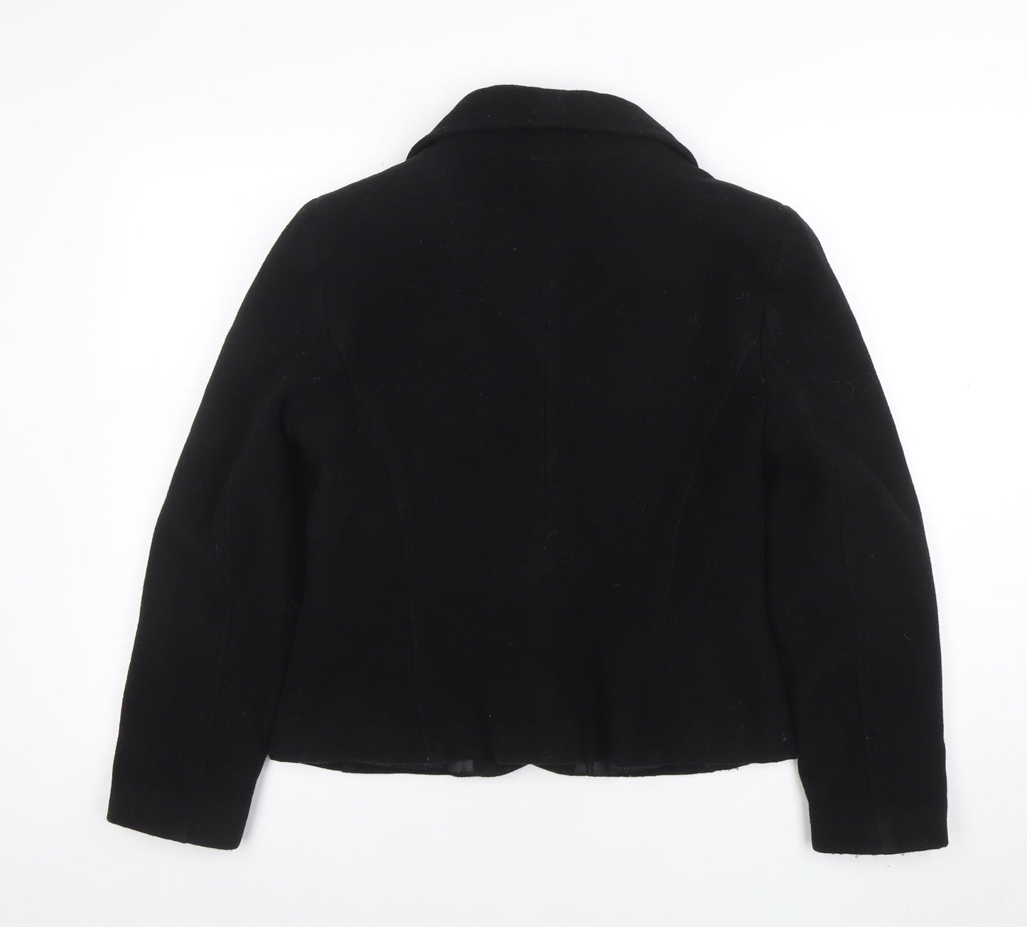 Dorothy Perkins Women's Black Wool Blazer Size 12 Classic Lined Smart Jacket
