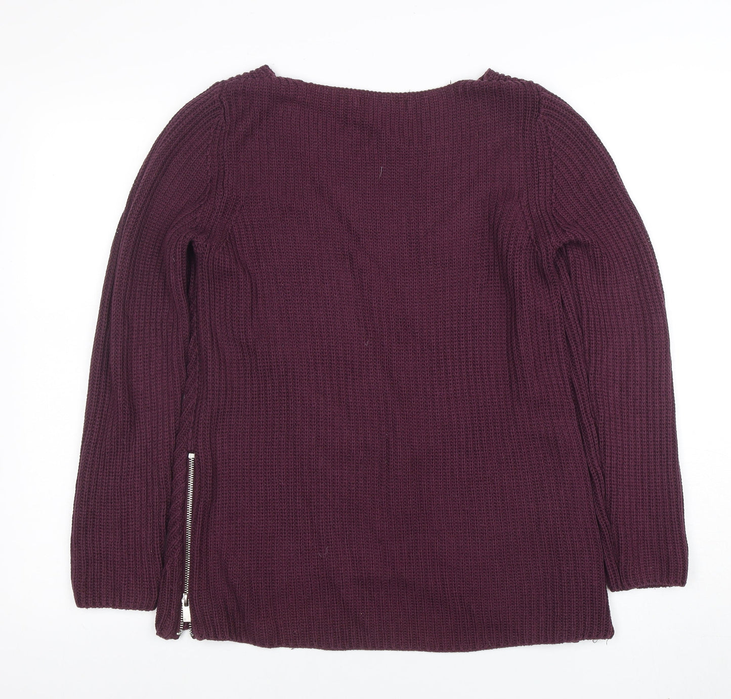 Next Petite Women's Purple Knit Zip Jumper Size 8
