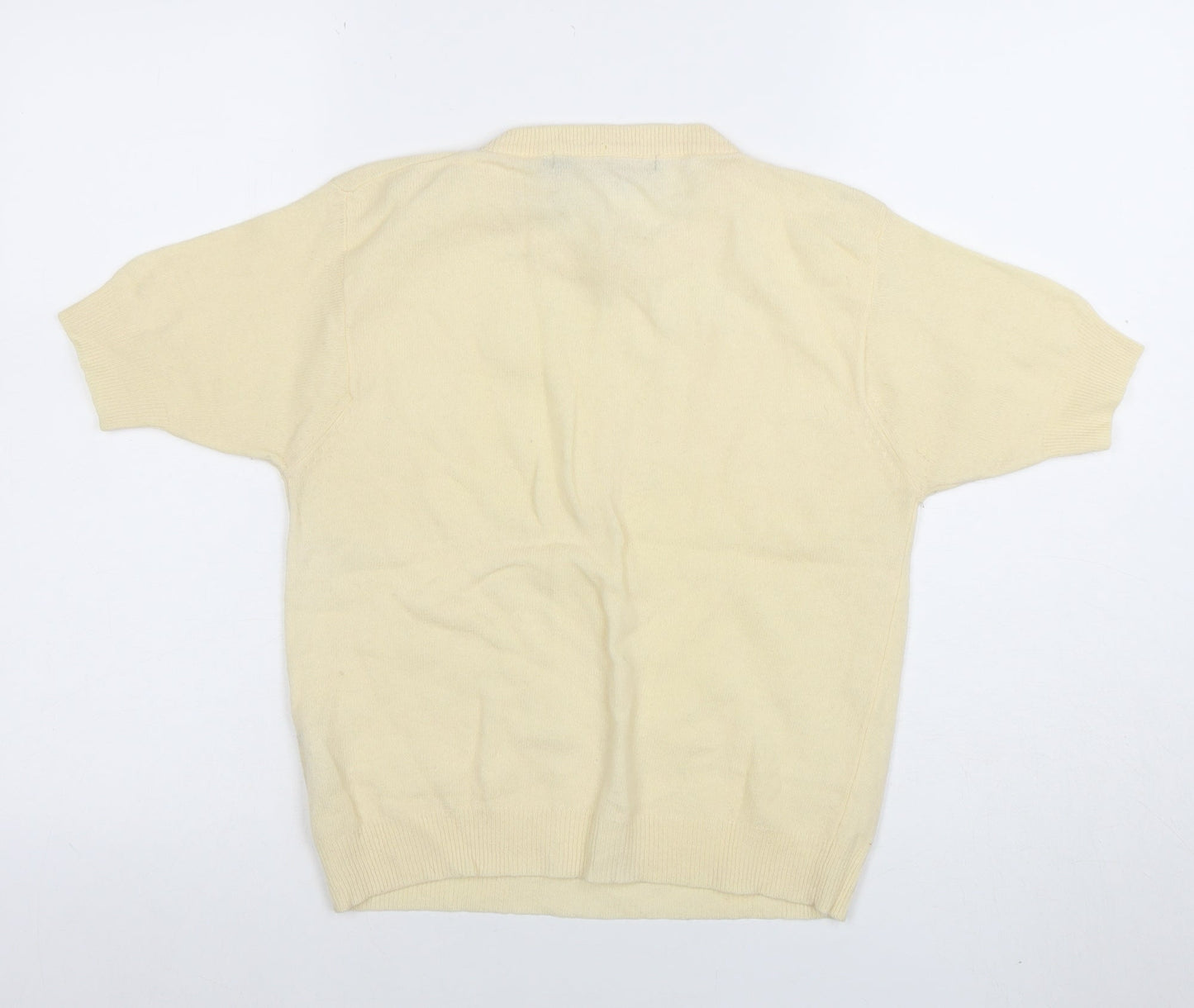 French Connection Women's Beige Embroidered Short Sleeve Pullover Jumper M