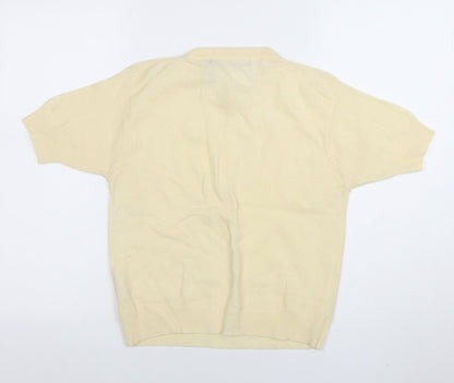 Close-up detail of French Connection Women's Beige Embroidered Short Sleeve jumper M