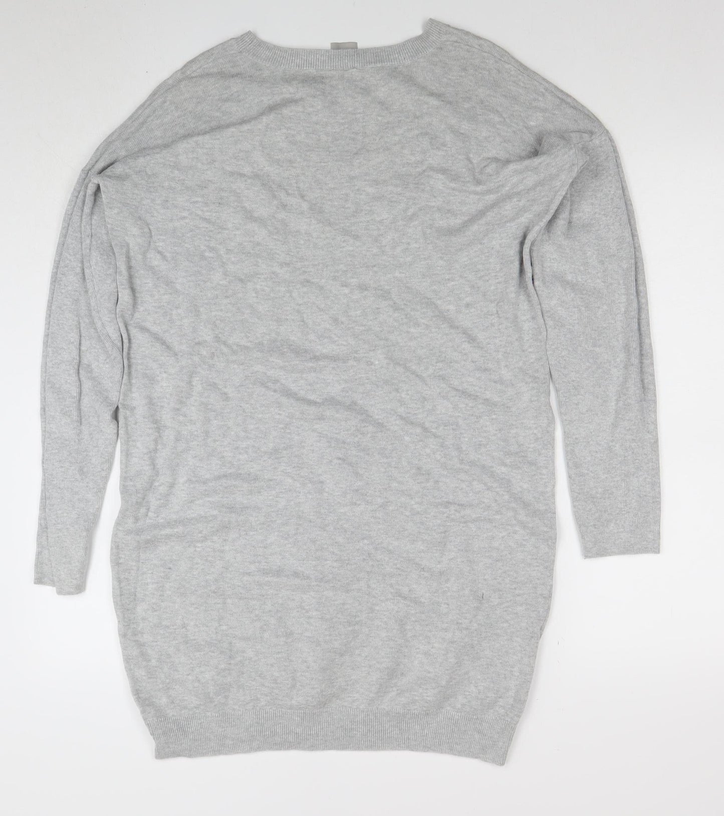 ASOS Women Grey Long Sleeve Knit Sweater Dress Size 12