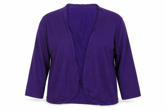 Phase Eight Women Purple Size 12 V-Neck 3/4 Sleeve Cardigan