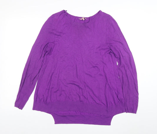 F&F Women's Purple Knit Long Sleeve Crew Neck Jumper Size 12
