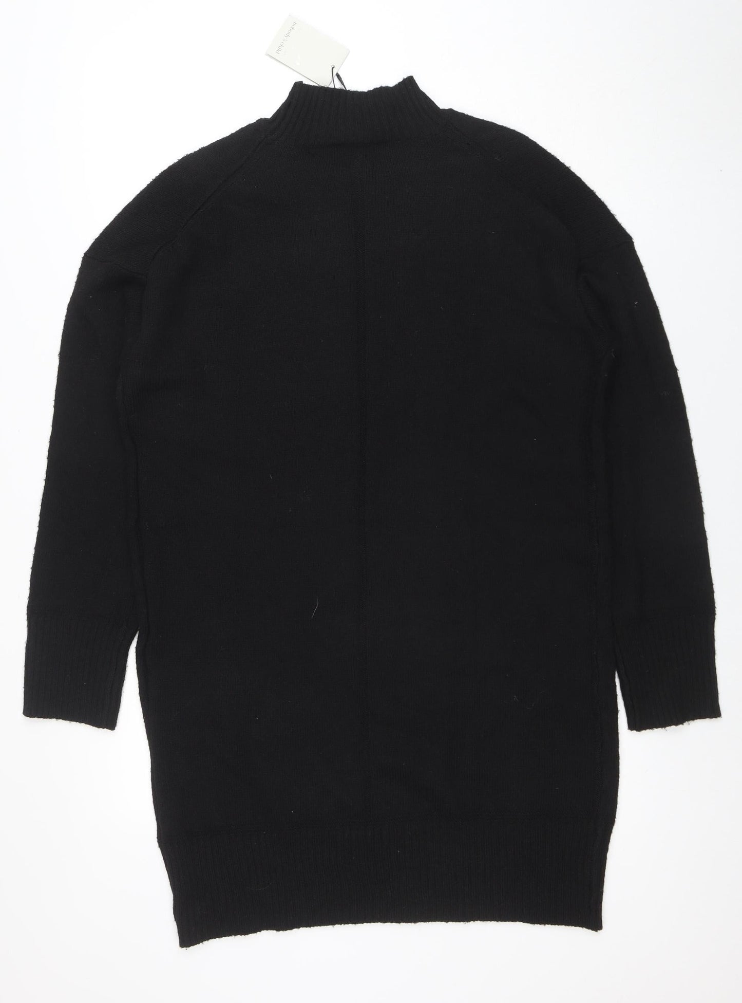 Nobody's Child Women's Black S High Neck Long Sleeve Knit Jumper Dress